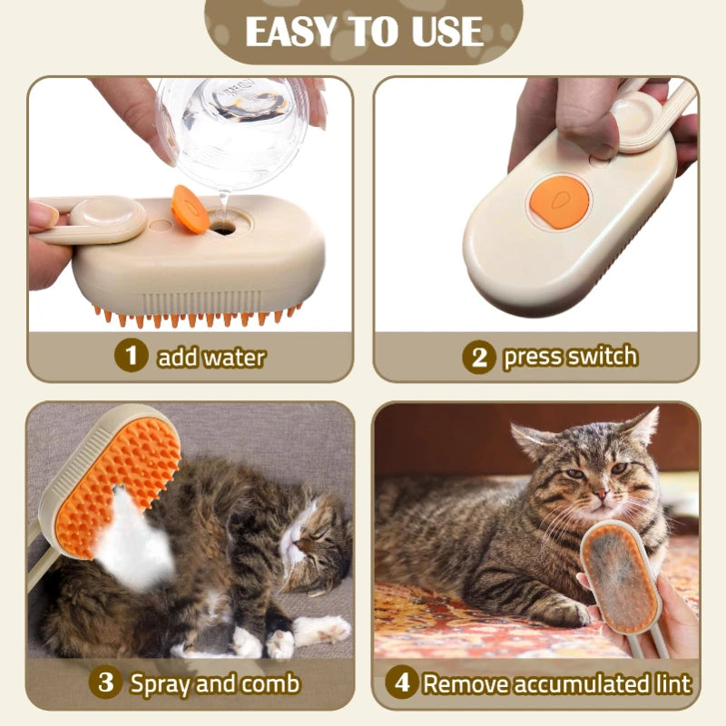 Brosse Vapeur 3-en-1 pour Chiens et Chats — Pawlyva